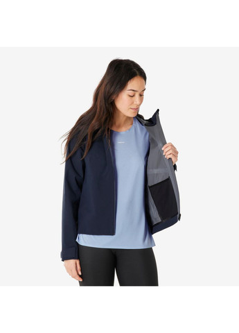 Бежева демісезонна куртка жіноча mh100 для туризму синя Quechua