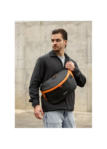 Мужская сумка-бананка под ноутбук Urban Laptop черно-оранжевая. Sambag (367041242)