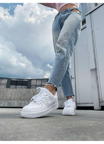 Белые демисезонные кроссовки мужские nike air force 1 classic white premium найк аир форс 1 премиум No Brand