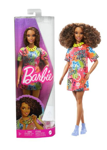 Лялька "Модниця" в яскравій сукніфутболці (HPF77) Barbie (290841650)