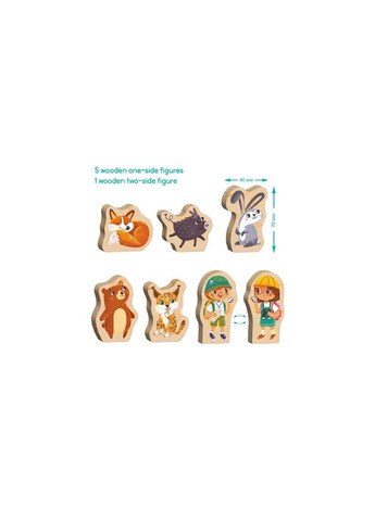 Настільна гра-пазл "Хто живе в лісі" з дерев'яними фігурками 300608 в асортименті Dodo Паз8521 (370652517)