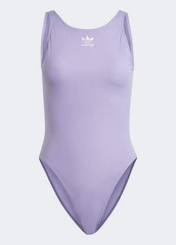 Фиолетовый демисезонный слитный купальник adicolor rib adidas