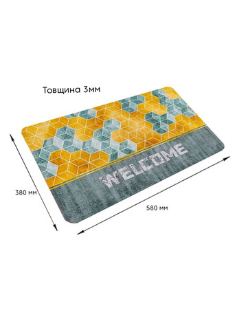 Влагопоглощающий коврик кубы "Welcome" 38*58CM*3MM (D) SW-00001561 Sticker Wall (327874419)