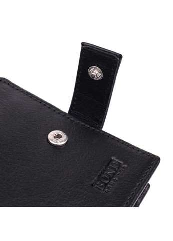 Місткий чоловічий гаманець з натуральної шкіри 22861 Чорний Bond (315634432)