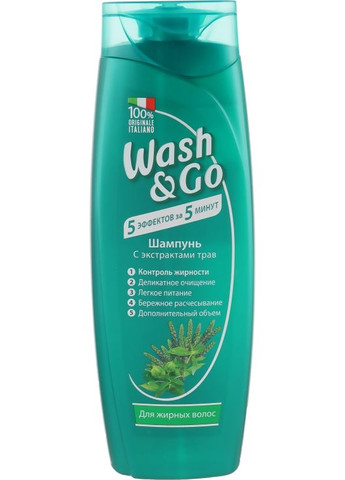 Шампунь з екстрактами трав для жирного волосся - 200ml (566849-138973) Wash&Go (368740677)