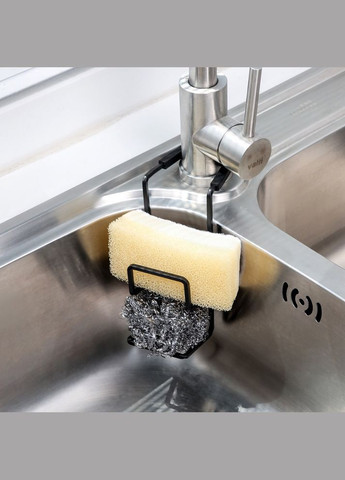 Підставка кухонна для губки подвійна універсальна на кран чорна (AH0117_2) No Brand (315885346)