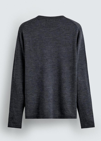 Темно-серый демисезонный лонгслив Zara однотонный