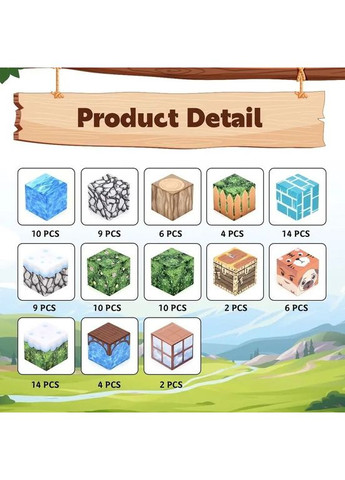 Магнітний конструктор Майнкрафт 100 кубиків Казковий будинок Minecraft (365246971)