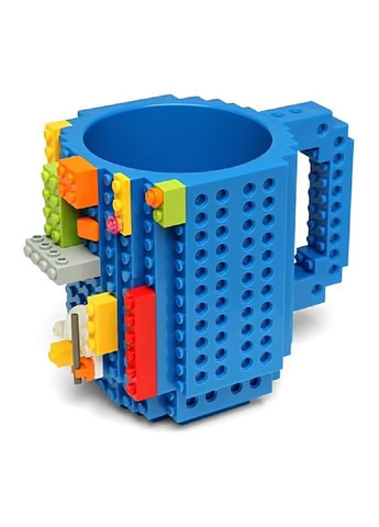 Чашка кружка конструктор с ручкой детская для детей мальчиков девочек Лего с деталями 13х13 см 350 мл (478729-Prob) Синяя Unbranded (309759314)