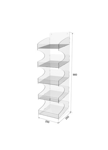 Підставка вітрина під батончики навісна 5 полиць 900х250х250 Ekostar (368306728)