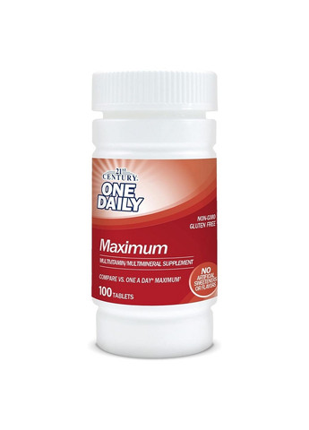 Витамины и минералы One Daily Maximum, 100 таблеток 21st Century (293342598)