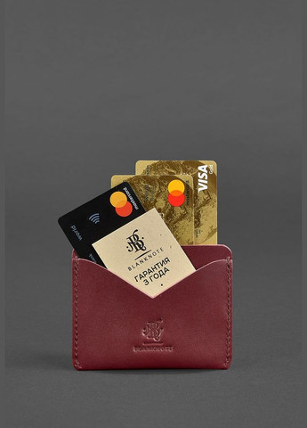 Жіноча шкіряна візитниця 5.0 бордова Краст (A-026629) BlankNote (328444575)