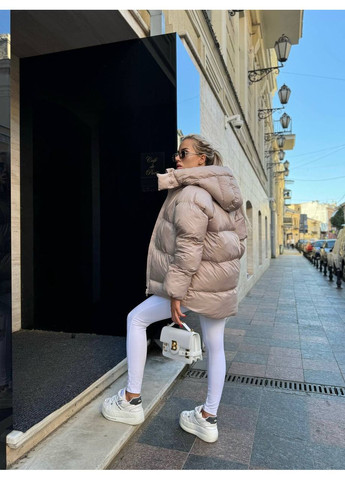 Бежевый зимний Пуховик No Brand