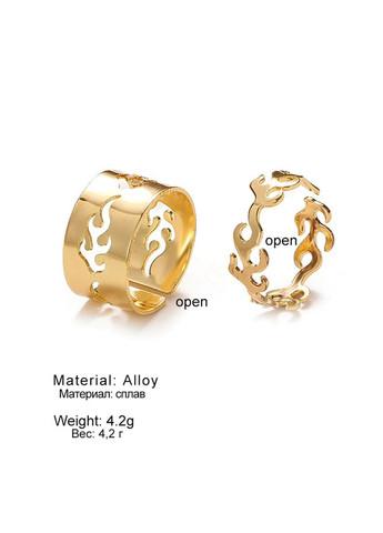 Набор колец 2шт с огнем пламени регулируемые парные кольца для двух влюбленных No Brand (340463721)