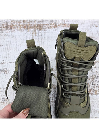 Хаки зимние ботинки мужские зимние хаки на меху Dago Style