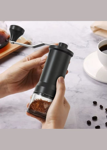 Кавомолка ручна з керамічними жорнами механічна 5 ступенів регулювання помелу, чорна No Brand (346531627)