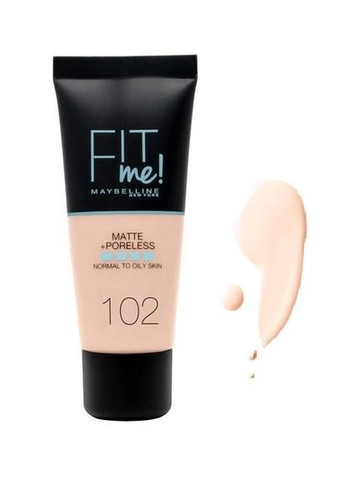 Тональний крем матуючий New York Fit Me Matte № № 102 Maybelline (302727799)