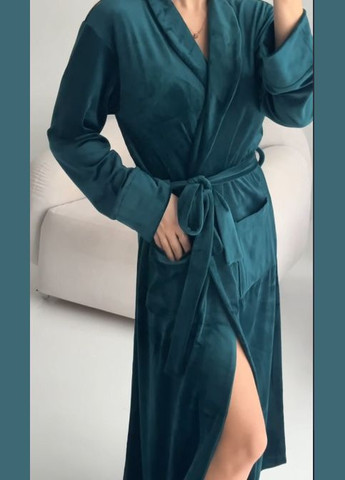 Халат довгий велюровий жіночий на запах No Brand халат (318679117)