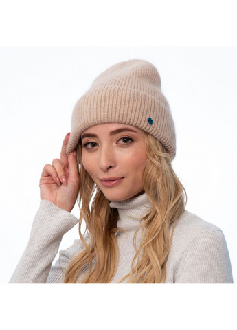 Шапка біні жіноча ангора бежева LORETTE 261-396 LuckyLOOK 261-389 (322791489)