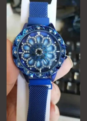 Часы женские с каучуковым ремешком Голубые No Brand Classic Diamonds (318972597)