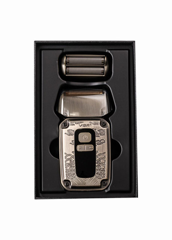 Електробритва V-337 акумуляторна з двома бритвиними головками USB зарядка нержавіюча сталь 800 мАг VGR (322340329)