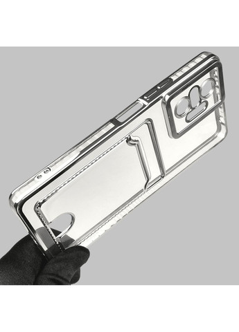 Чохол для Redmi Note 10 Pro 4G зі срібною окантовкою з кишенькою для карток на сяомі редмі нот 10 про срібний Xiaomi (366021487)