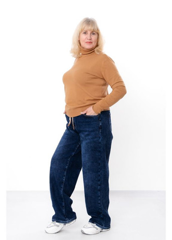 Зимние джинсы женские свободного кроя на флисе плюс сайз (p-18550) Носи своє - (369157981)