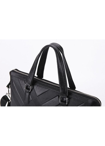 Кожаный деловой портфель для документов А4 с плечевым ремнем черный No Brand (351537010)