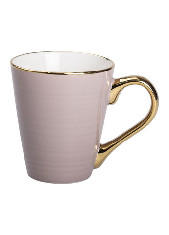 Чашка порцелянова із золотим обідком та позолоченою ручкою 320 (мл) Кремова RX-N240624CR Liling Rongxiang Ceramic (369143044)