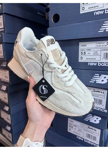 КРОССОВКИ ЖЕНСКИЕ NEW BALANCE 327 BEIGE LACES PREMIUM НЬЮ БЕЛАНС 327 No Brand бежевые демисезоны (367173338)