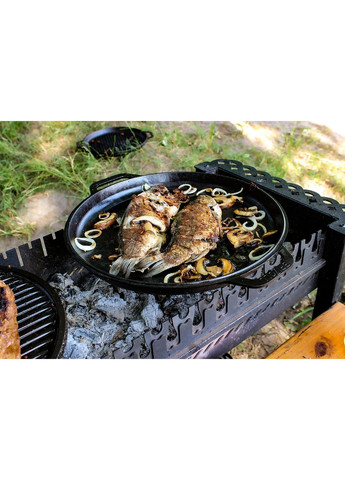 Котел чугунный азиатский 15 л с крышкой-сковородом и трехногой Brizoll (370619575)