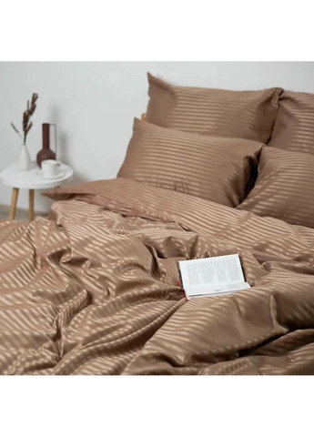 Постільна білизна євро Сатин Stripe Macchiato 2-04120-28495 200х215 см кавовий ТЕП (327791979)