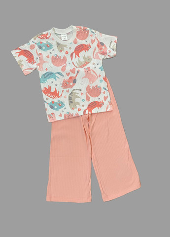 Комбінована всесезон піжама для дівчинки україна футболка + штани NEWGEN