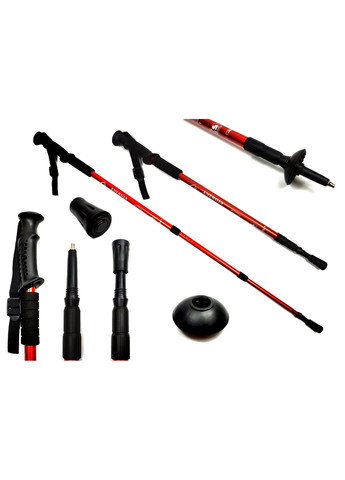 Трекинговые палки (скандинавские палки) алюминий 3 секции 135 см 2 шт. EF-3924-R red EasyFit Energia (313102012)