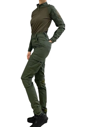Женские военные тактические штаны олива, хаки стрейч No Brand (398848870)