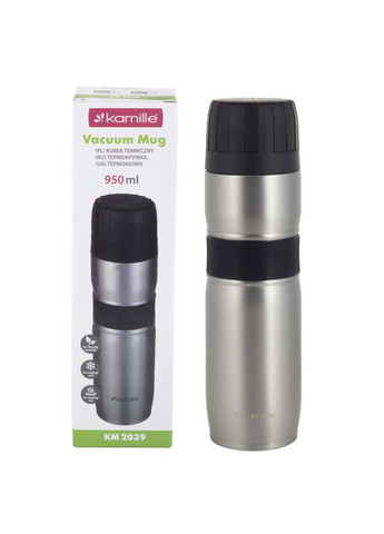 Термос питьевой KM-2039-Gray 950 мл серый Kamille (360643114)