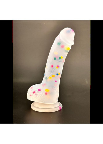 Фаллоімітатор Marty Party XL 22,5 см напівпрозорий з кольоровим вкрапленням всередині силікону Focus (303907058)