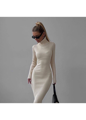 Молочное праздничный теплое платье из ангоры мустанг в длине меди — замеры в описании силуэтная DK/DL Мода без кордонів однотонное