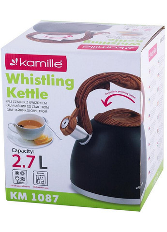 Чайник 2.7л со свистком Ø20х23 см Kamille (289365250)