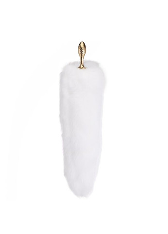 Металлическая анальная пробка Лиса хвост SEVANDA White FoxTail Anal Pear-shape Plug Lockink (305589974)