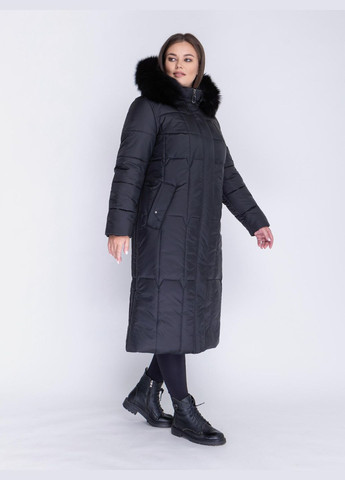 Чорна зимня зимове жіноче пальто великого розміру SK