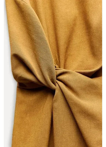 Горчичное платье cut out меди zw collection Zara