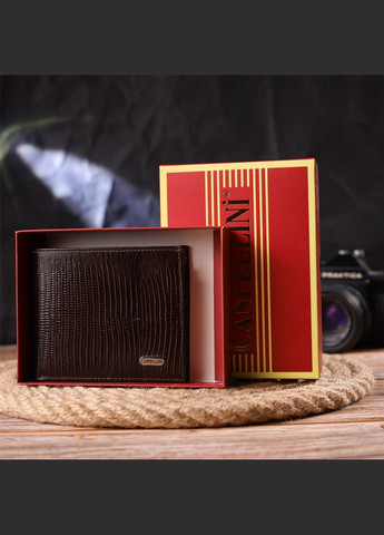 Лакований гаманець чоловічий шкіряний 21585 Коричневий Canpellini (306881673)