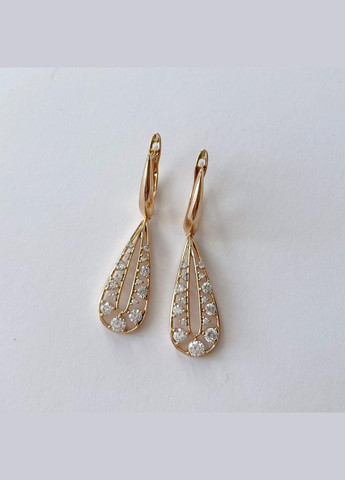 Серьги позолота Xuping Подвеска большая капля с камешками Золото 48 мм S15043 Xuping Jewelry (328943471)