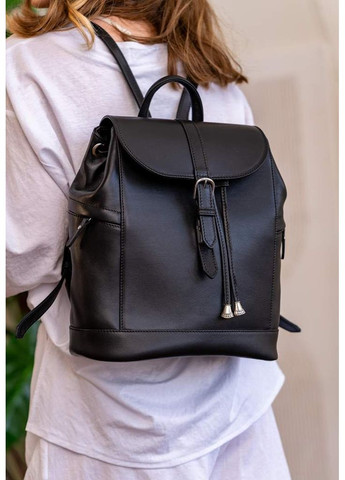 Кожаный женский рюкзак Олсен черный краст BlankNote (348359410)