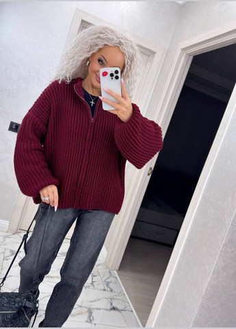 Бордовый демисезонный жакет вязка Garna