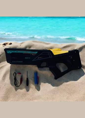 Водяний бластер Watergun електричний акумуляторний подвійний постріл Чорний No Brand (342369223)