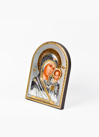 Казанская Икона Божией Матери 12х15,2см арочной формы без рамки на дереве Silver Axion (265446333)
