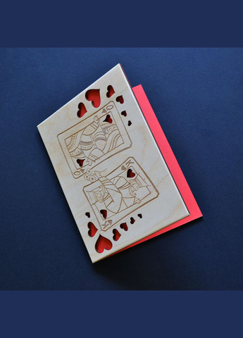 Деревянная открытка "Дама и Король". Оригинальный подарок любимой жене, любимому мужчине, парню, девушке No Brand (301482697)