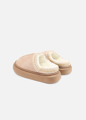 Бежевые тапочки домашние женские цвет бежевый цб-00276834 No Brand